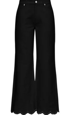 Bukser - Amarillo Scallop-G - Black Bukser & Jeans