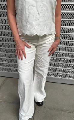 Online Bukser - Amarillo Scallop-G - White Bukser & Jeans