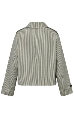 Clearance Jakke - Becker-G - Black Beige Stripe Jakker & Frakker|Alt Overtøj