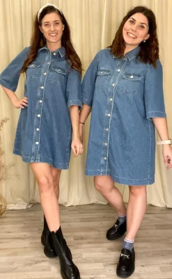 Clearance Kjole - G-Mira - Mid Vintage Blue Kjoler