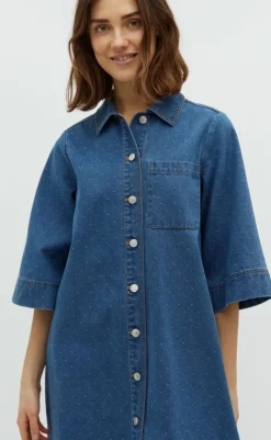 Outlet Kjole - Mera-G - Midt Blue Dot Kjoler