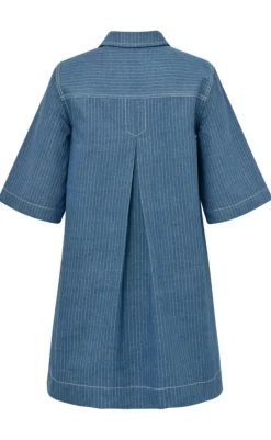 Clearance Kjole - Mira Zip-G - Blue Pinstripe Kjoler