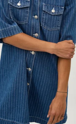 Online Kjole - Mira-G - Midt Blue Stripe Kjoler