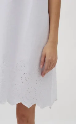 Kjole - Rhiann Scallop-G - White Kjoler