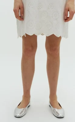 Kjole - Rhiann Scallop-G - White Kjoler