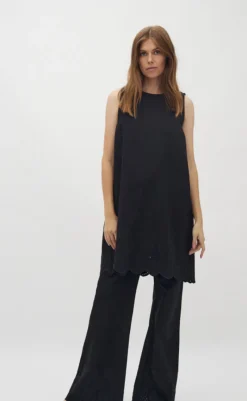 Online Kjole - Rhiann Scallop-G - Black Kjoler