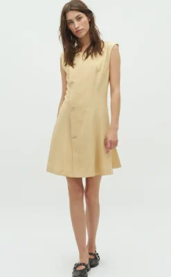 Kjole - Yanina-G - Butter Yellow Melange Kjoler