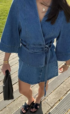 Clearance Nederdel - Caja - Vintage Blue Wash Nederdele