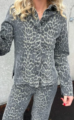Sale Skjorte - Firola-G - Dark Leopard Mist Skjorter