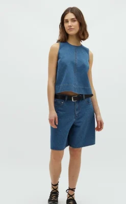 Online Top - Rihne-G - Midt Blue Dot T-shirts & Toppe