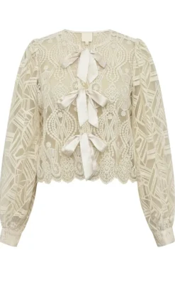 Hot Bluse - Siv - Creme Bluser