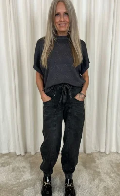 New Bukser - Brooke - Black Washed Bukser & Jeans