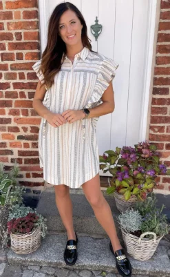 Best Kjole - Leonore - White/Sand/Black Kjoler