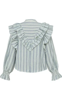Discount Skjorte - Coco - Blue/Offwhite Stripes Skjorter