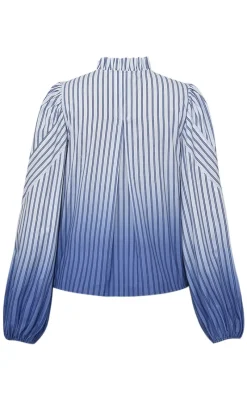 Skjorte - Kanya - Blue Stribe Ombre Skjorter