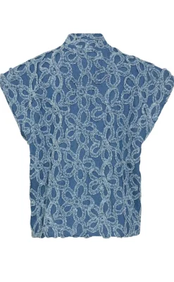 Sale Vest - Nena - Denim Flowers Veste