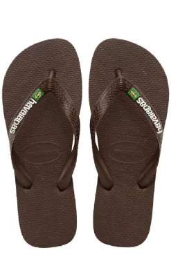 Clearance Klipklappere - Brasil Logo - Brown/White Sandaler