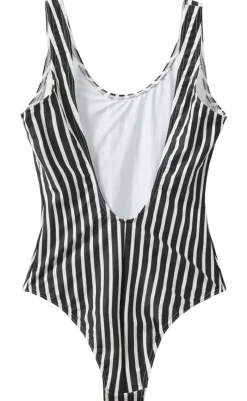 Hot Badedragt - Stripe Swim - Black Badetøj