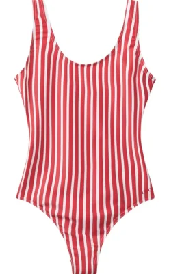 Badedragt - Stripe Swim - Red Badetøj