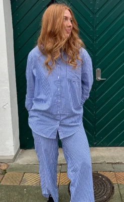 Best Bukser - Rønne Essential - Blue/White Stripe Bukser & Jeans
