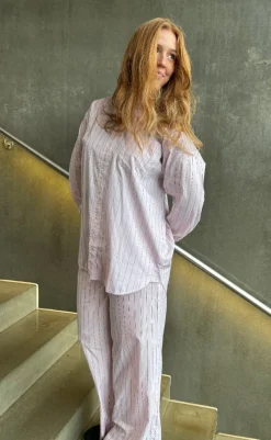 Discount Bukser - Holiday - Dusty Rose Stripe Bukser & Jeans