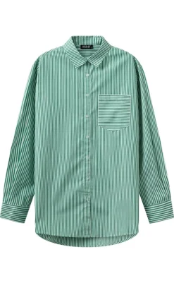 Discount Skjorte - Rønne Essential LS - Green/White Skjorter