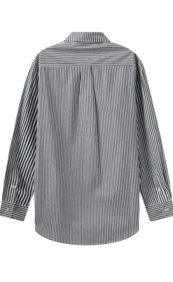 Clearance Skjorte - Rønne Essential LS - Black/White Stripe Skjorter