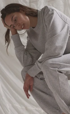 Outlet Sweater - Base Sweat O'Neck - Light Grey Melange Striktrøjer & Sweat