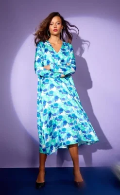 Discount Kjole - Luanna - Blue Art Print Kjoler