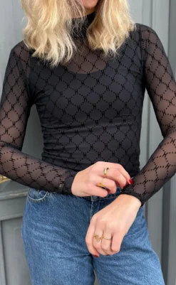 New Bluse - Mesh Turtle Neck - 9 Bluser