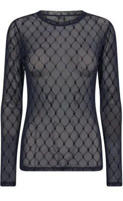 Bluse - Mesh - Navy Bluser