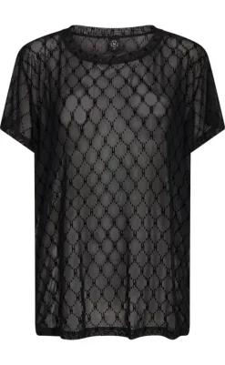 Online Bluse - Oversize Mesh - Black Bluser