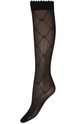 Sale Knæstrømper - Lurex - Grey Silver Strømper & Strømpebukser