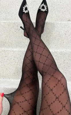 Clearance Strømpebukser - Glitter Logo - Golden Lurex Strømper & Strømpebukser|Strømpebukser