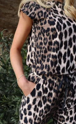 Online Liberte Bukser - Alma - big Lux Leo/Fossil Bukser & Jeans