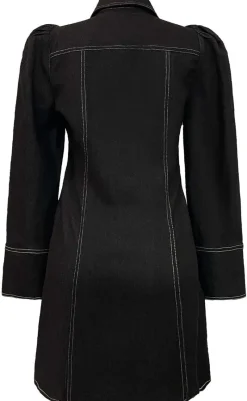 Sale Liberte Kjole - Asta-V-Neck - Black Denim Kjoler