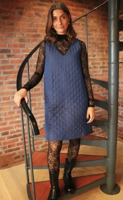 Online Liberte Kjole - Dibby Quilt - Blue Denim Kjoler