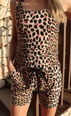 Hot Liberte Shorts - Alma - Lux Leo/Red Heart Shorts