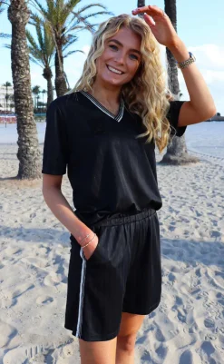 Online Liberte Shorts - Felia - Black Simili Shorts