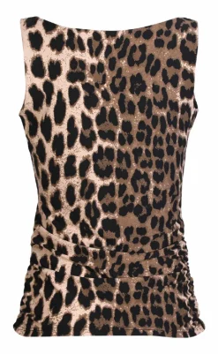 Outlet Liberte Top - Alma Turn - Big Lux Leo/Fossil T-shirts & Toppe