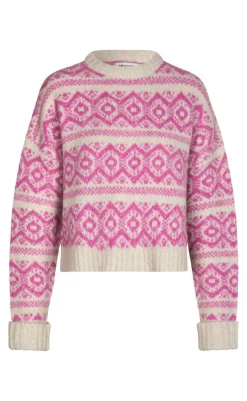 New Sweater - Lottie Jumper - Neon Pink Striktrøjer & Sweat