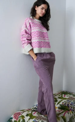 New Sweater - Lottie Jumper - Neon Pink Striktrøjer & Sweat