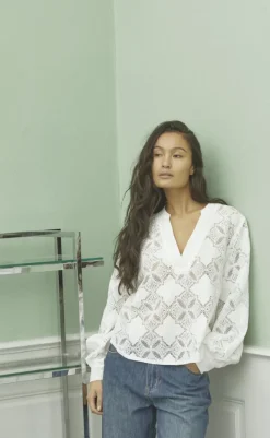 Sale Love & Divine Bluse - Love1307 - Cream Lace Bluser