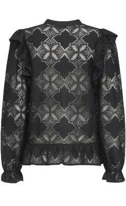 New Love & Divine Bluse - Love1234 - Black Lace Bluser
