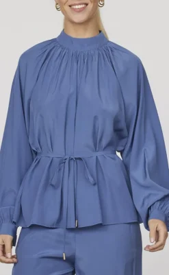 Online Love & Divine Bluse - Love1201 - Mid Blue Bluser
