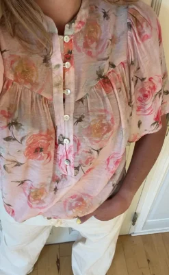 New Love & Divine Bluse - Love1123-8 - Coral Flower Bluser