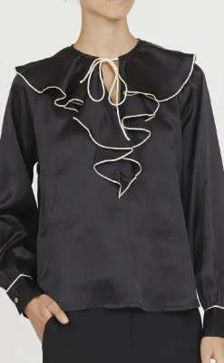 Hot Love & Divine Bluse - Love1241 - Black/Cream Bluser