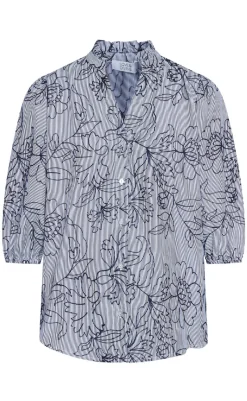 Clearance Love & Divine Bluse - Love456-9 - Stripe/Flower Bluser
