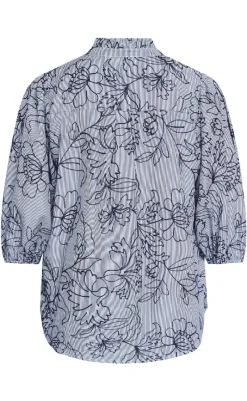 Clearance Love & Divine Bluse - Love456-9 - Stripe/Flower Bluser