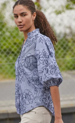 Clearance Love & Divine Bluse - Love456-9 - Stripe/Flower Bluser